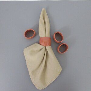 Napkin Rings Set of 4 Burnt Sienna Acrylic High Gloss 1.25" H x 1.75" W x 1.25 D